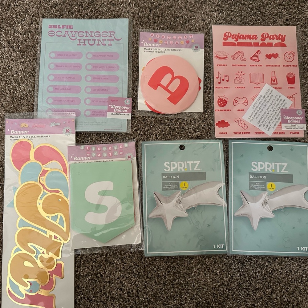 Spritz Party Decor Set with Pink, Green, and Gold Accents